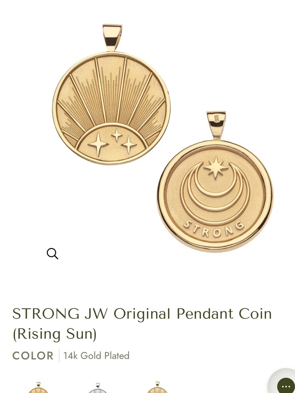 Jane Win 14k Gold-Plated Rising Sun Pendant Coin